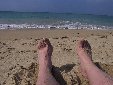 My feet at Ocean Park beach